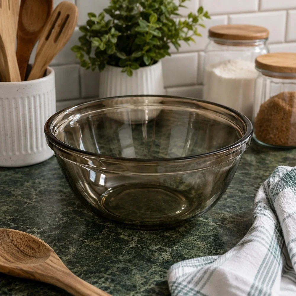 Anchor Hocking Brown/Amber Glass Mixing Bowl 1.5 QT 1057 Vintage Kitchen Retro